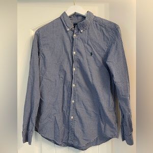 Blue and White Ralph Lauren Youth Button Down Shirt